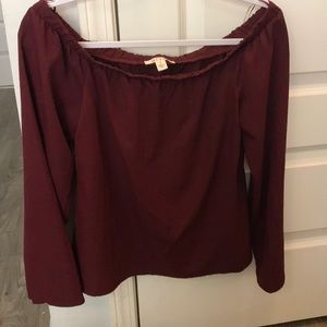 Maroon off the shoulder top